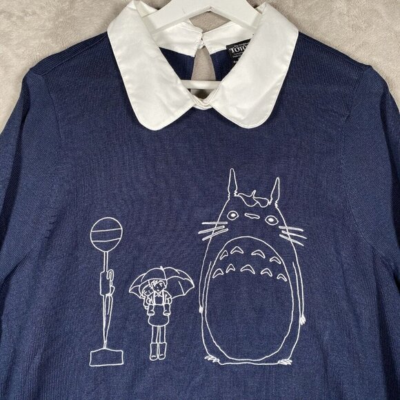 Torrid Her Universe Sweater Plus 1X Studio Ghibli My Neighbor Totoro Blue - Picture 6 of 16